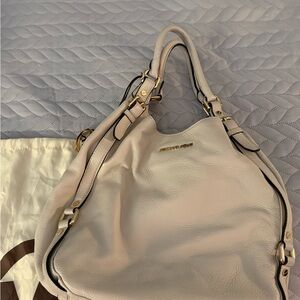 Michael Kors Cream Leather Shoulder Bag